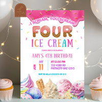 Fiesta de Cumpleaños de Helado Gritando Rosa Cuatr