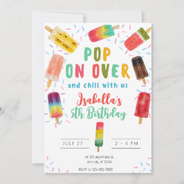 Invitación Fiesta de cumpleaños de helados de pop