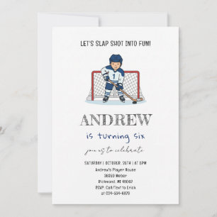 Invitación Fiesta de Cumpleaños de Hockey con Acuarela Person