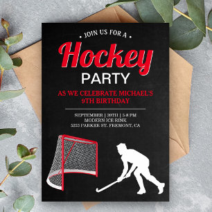 Invitación Fiesta de cumpleaños de hockey sobre hielo