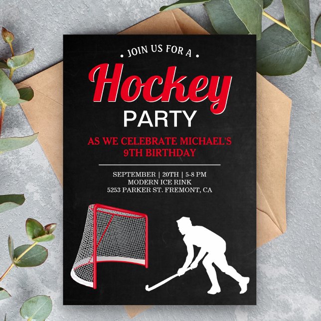 Invitación Fiesta de cumpleaños de hockey sobre hielo (Subido por el creador)
