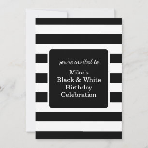 Invitación Fiesta de cumpleaños de hombres blancos y negros