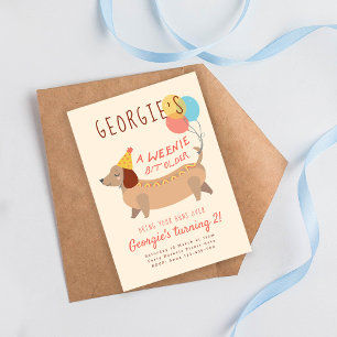 Invitación Fiesta de cumpleaños de Hot Dog Un poquito más vie