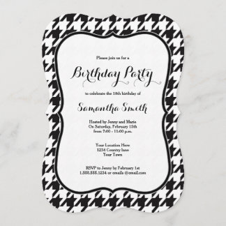 Invitación Fiesta de cumpleaños de Houndstooth
