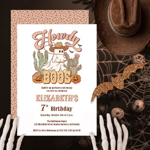 Invitación Fiesta de cumpleaños de Howdy Boos Ghost Halloween