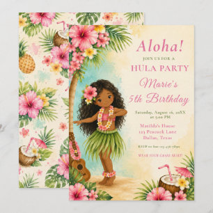 Invitación Fiesta de cumpleaños de hula