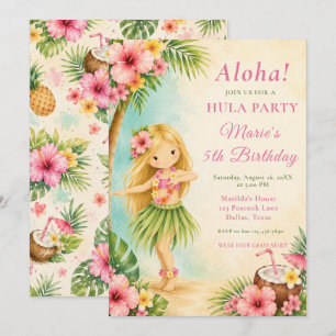 Invitación Fiesta de cumpleaños de hula