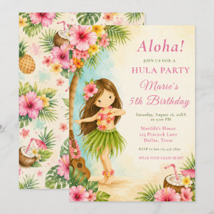 Invitación Fiesta de cumpleaños de hula
