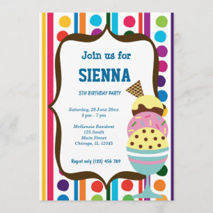 Invitación Fiesta de cumpleaños de Ice Cream