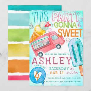 Invitación Fiesta de cumpleaños de Ice Cream