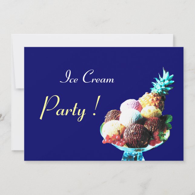 INVITACIÓN FIESTA DE CUMPLEAÑOS DE ICE CREAM (Anverso)
