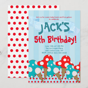 Invitación Fiesta de cumpleaños de Ice Cream