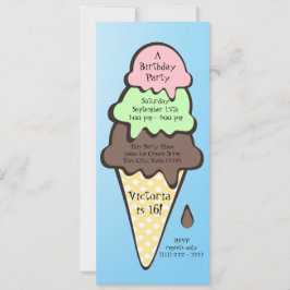 Invitación Fiesta de cumpleaños de Ice Cream Cone