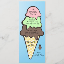 Invitación Fiesta de cumpleaños de Ice Cream Cone
