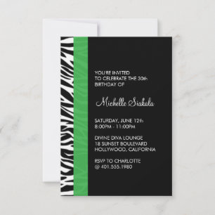 Invitación fiesta de cumpleaños de impresión de cebra