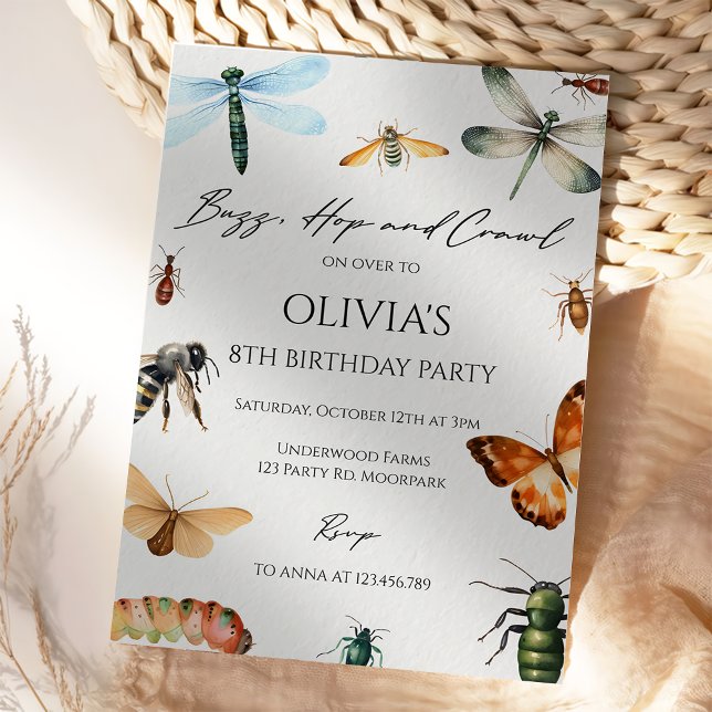 Invitación Fiesta de cumpleaños de insectos de la naturaleza (Subido por el creador)