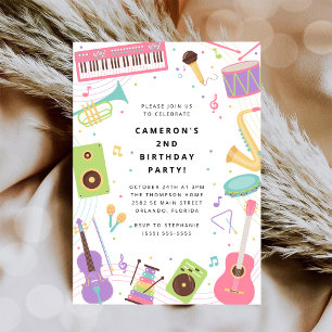 Invitación Fiesta de cumpleaños de instrumento musical