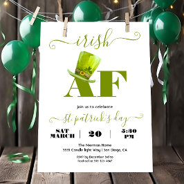 Invitación Fiesta de cumpleaños de IRISH AF, de corte moderno