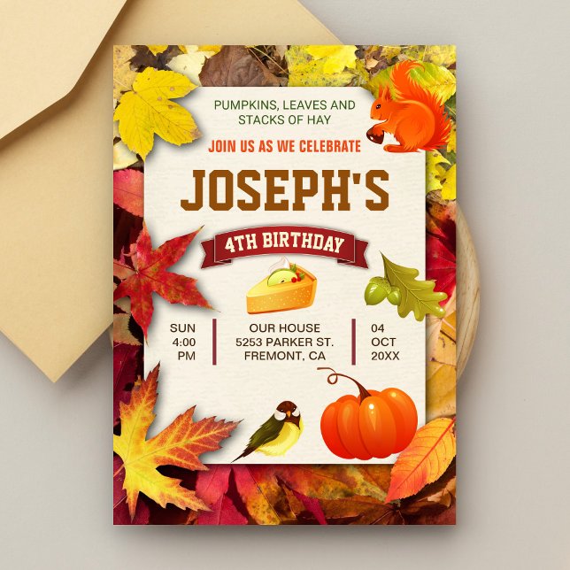 Invitación Fiesta de cumpleaños de jardín de otoño calabaza o (Subido por el creador)