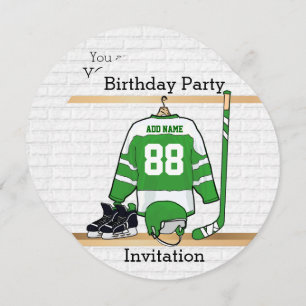 Invitación Fiesta de cumpleaños de Jersey de Hockey sobre Hie