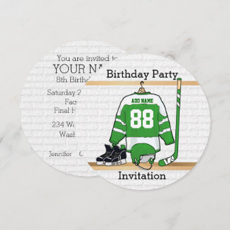 Invitación Fiesta de cumpleaños de Jersey de Hockey sobre Hie