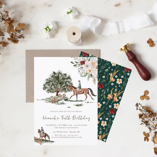 Invitación Fiesta de Cumpleaños de Jockey Montando un Caballo (Subido por el creador)