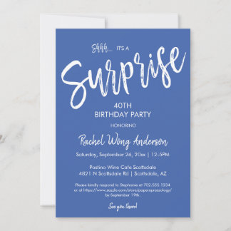 Invitación Fiesta de Cumpleaños de Jubilación Sorpresa Blue Y