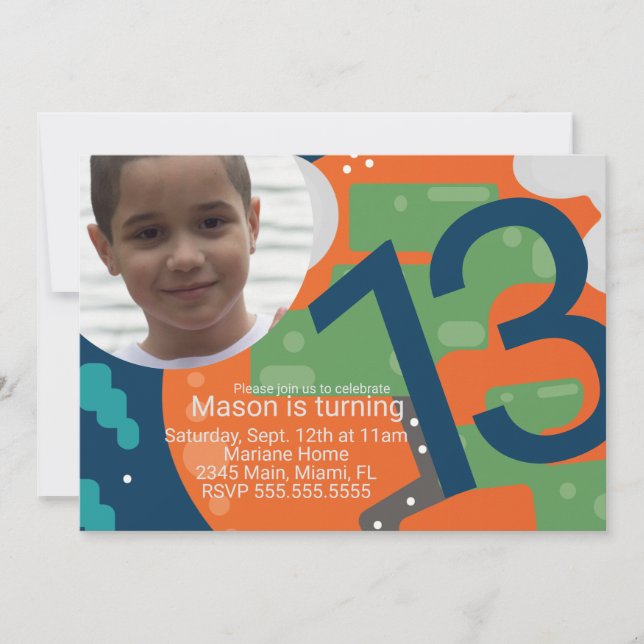 Invitación Fiesta de Cumpleaños de Juegos Pixel Foto de Jugad (Anverso)