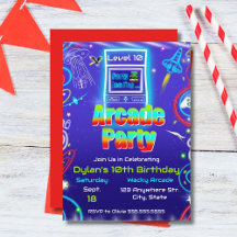 Fiesta de Cumpleaños de Juegos Retro Arcade Power