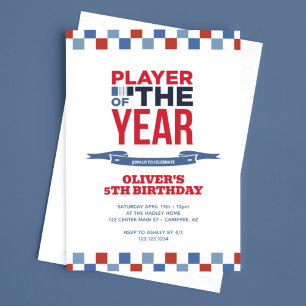 Invitación Fiesta de Cumpleaños de Jugador de Deportes para N