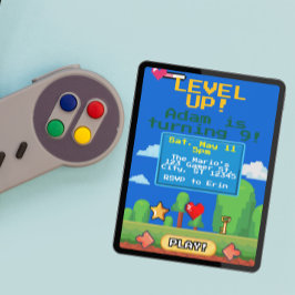 Invitación Fiesta de cumpleaños de jugador de nivel superior