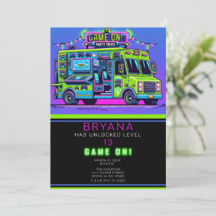 Invitación Fiesta de cumpleaños de Jugador Verde Morado