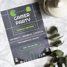 Invitación Fiesta de cumpleaños de jugador verde y blanco