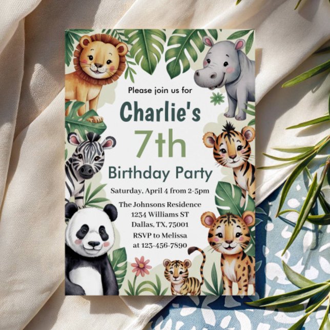 Invitación Fiesta de cumpleaños de Kids Animal Jungle (Subido por el creador)