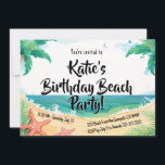 Invitación Fiesta de Cumpleaños de Kids Beach<br><div class="desc">Invitaciones para fiestas de cumpleaños con temática de playa para niños.</div>