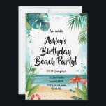 Invitación Fiesta de Cumpleaños de Kids Beach<br><div class="desc">Invitaciones para fiestas de cumpleaños con temática de playa para niños.</div>