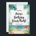 Invitación Fiesta de Cumpleaños de Kids Beach<br><div class="desc">Invitaciones para fiestas de cumpleaños con temática de playa para niños.</div>
