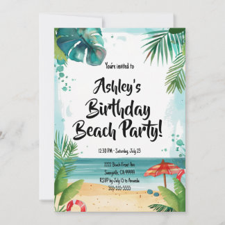Invitación Fiesta de Cumpleaños de Kids Beach