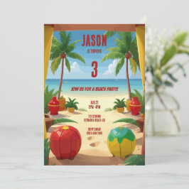 Invitación Fiesta de Cumpleaños de Kids Beach