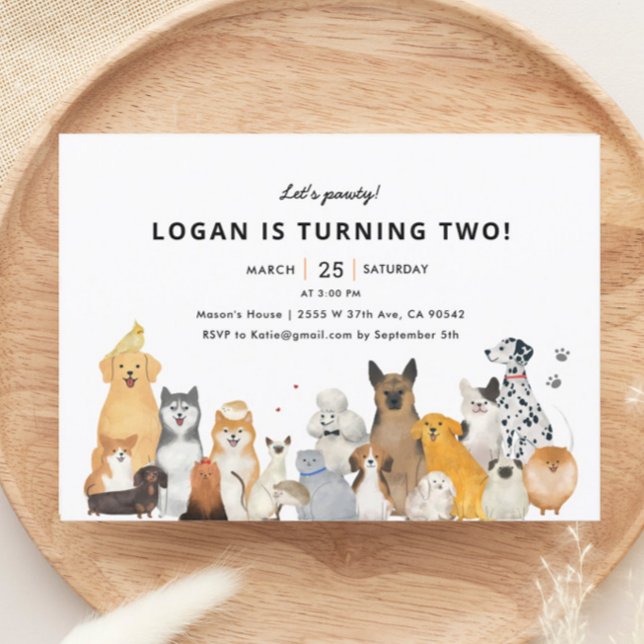 Invitación Fiesta de cumpleaños de Kids Dog Puppy Pawday (Subido por el creador)