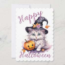 Invitación Fiesta de cumpleaños de Kitten Pumpkin