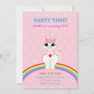 Invitación Fiesta de cumpleaños de Kitticorn lindo