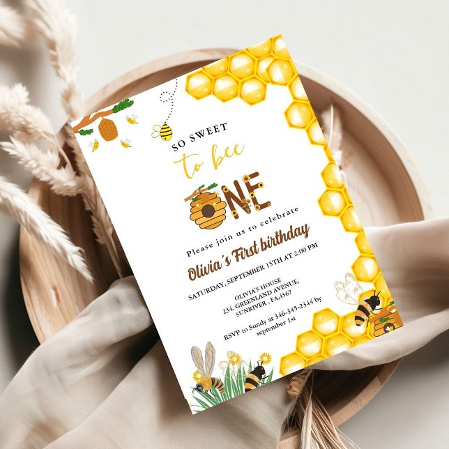 Invitación Fiesta de cumpleaños de la abeja amarilla del día  (Subido por el creador)