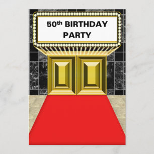 Invitación Fiesta de cumpleaños de la alfombra roja de la