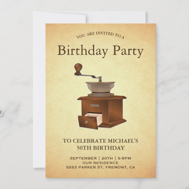 Invitación Fiesta de cumpleaños de la amoladora del molino de (Anverso)