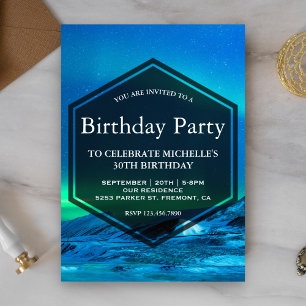 Invitación Fiesta de cumpleaños de la Aurora Ártica de las Lu