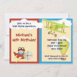 Invitación Fiesta de cumpleaños de la aventura aérea alta