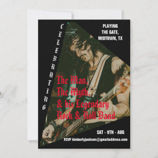 Invitación Fiesta de cumpleaños de la banda de rock retro