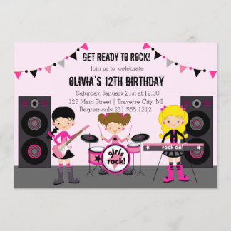 Invitación Fiesta de cumpleaños de la banda Rock Star