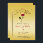 Invitación Fiesta de cumpleaños de la belleza de la rosa roja<br><div class="desc">Invitaciones para fiestas de cumpleaños</div>